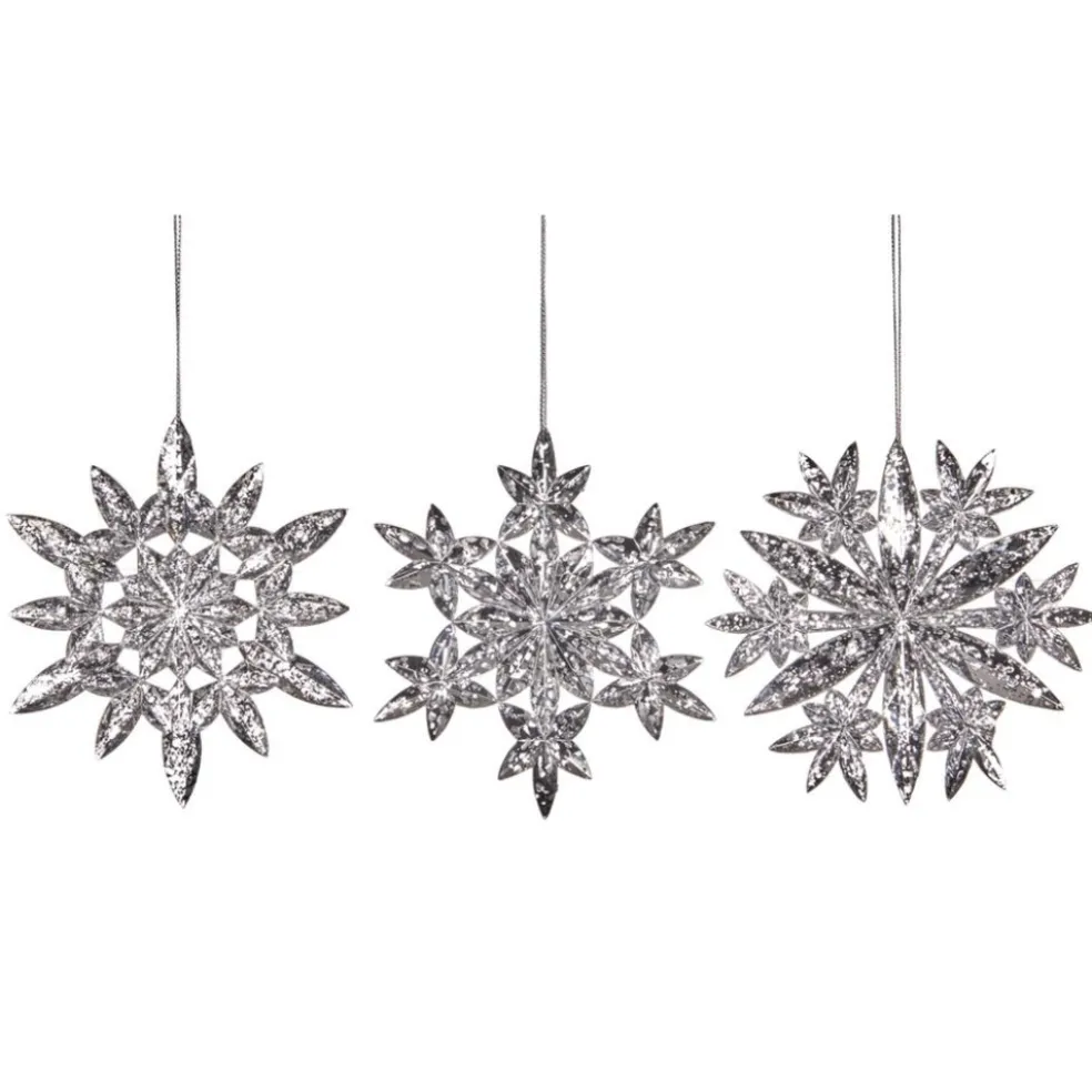 Goodwill Christmas Tree*Antique Facet Snowflake Ornament 3 Assorted Tr 28028