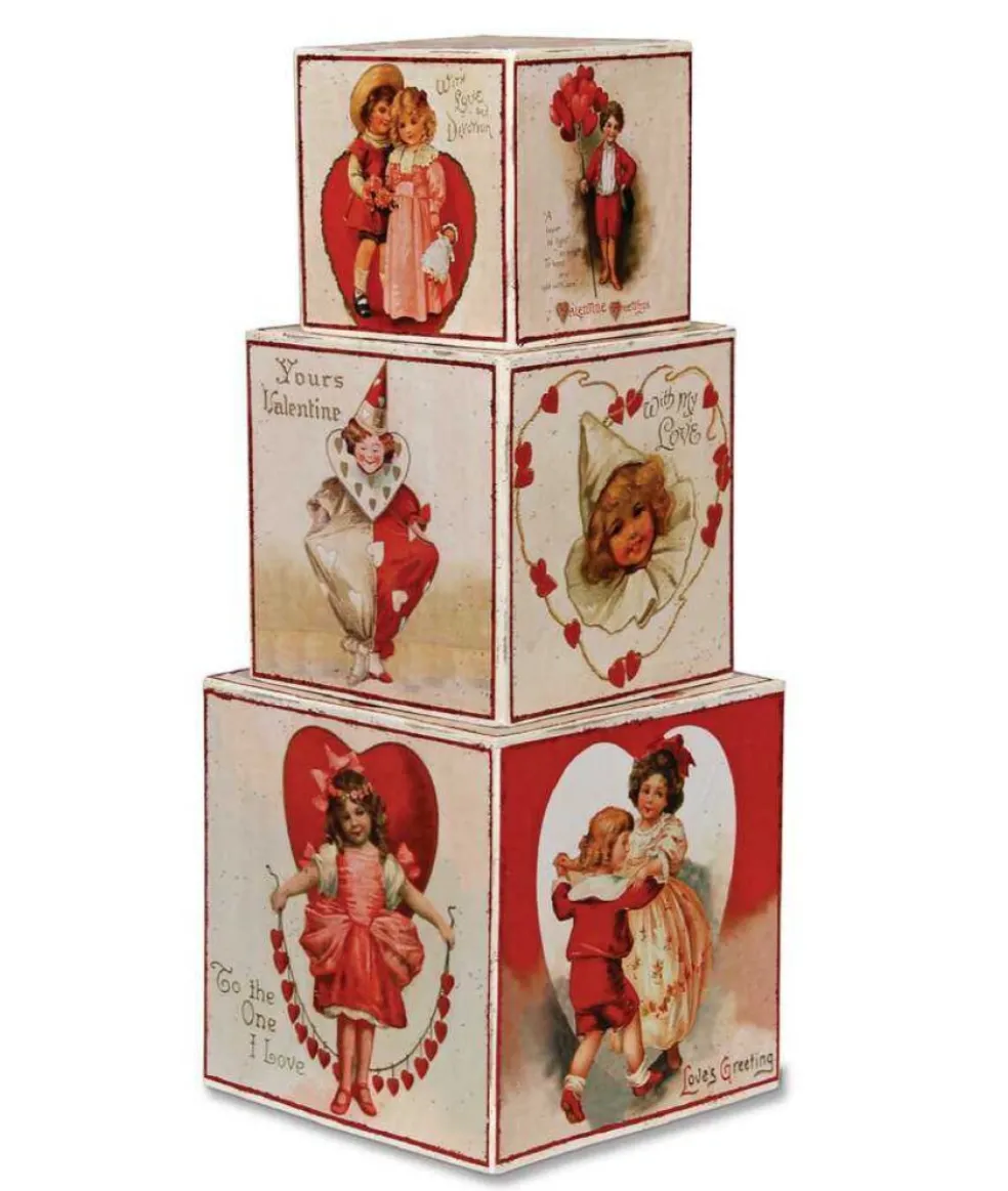 Bethany Lowe Traditional* Tp4142 Sweetheart Blocks Set Of 3