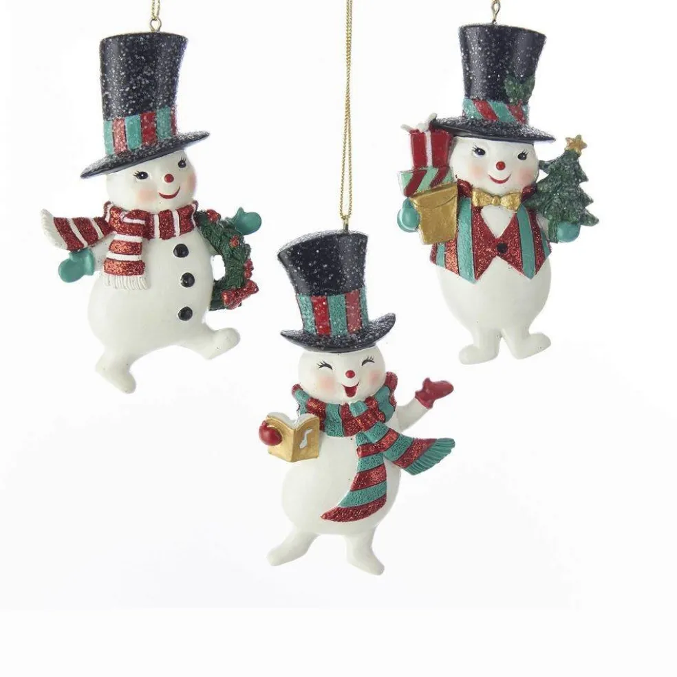Kurt Adler Christmas Tree*C7670 Kurt S. Adler Mid Century Style Snowman 3 Assorted