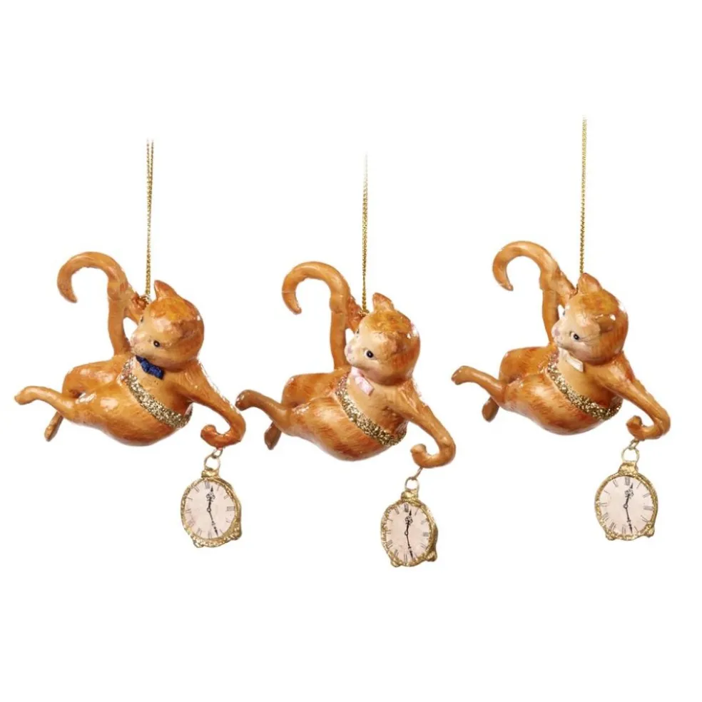 Goodwill Alice*Cheshire Cat Ornament With Clock 3 Assorted B 96410