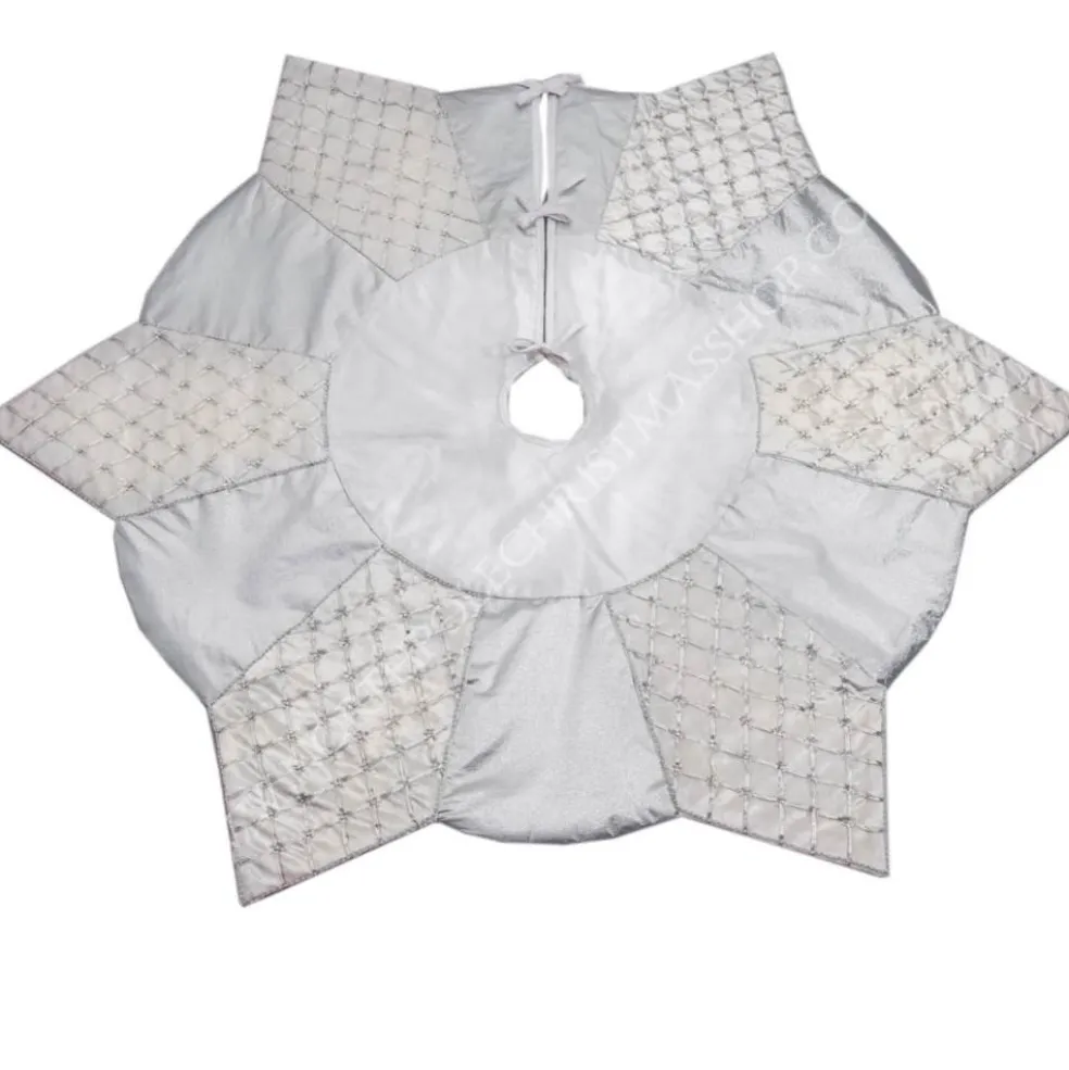 Infingo Fabric*Christmas Tree Skirt Criss/Cross Silver O 1,40 Cm