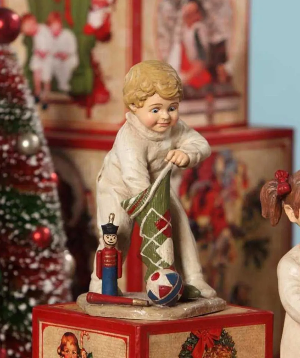 Bethany Lowe Traditional*Cp5908 Saturday Evening Post Collection Stocking Surprise Boy