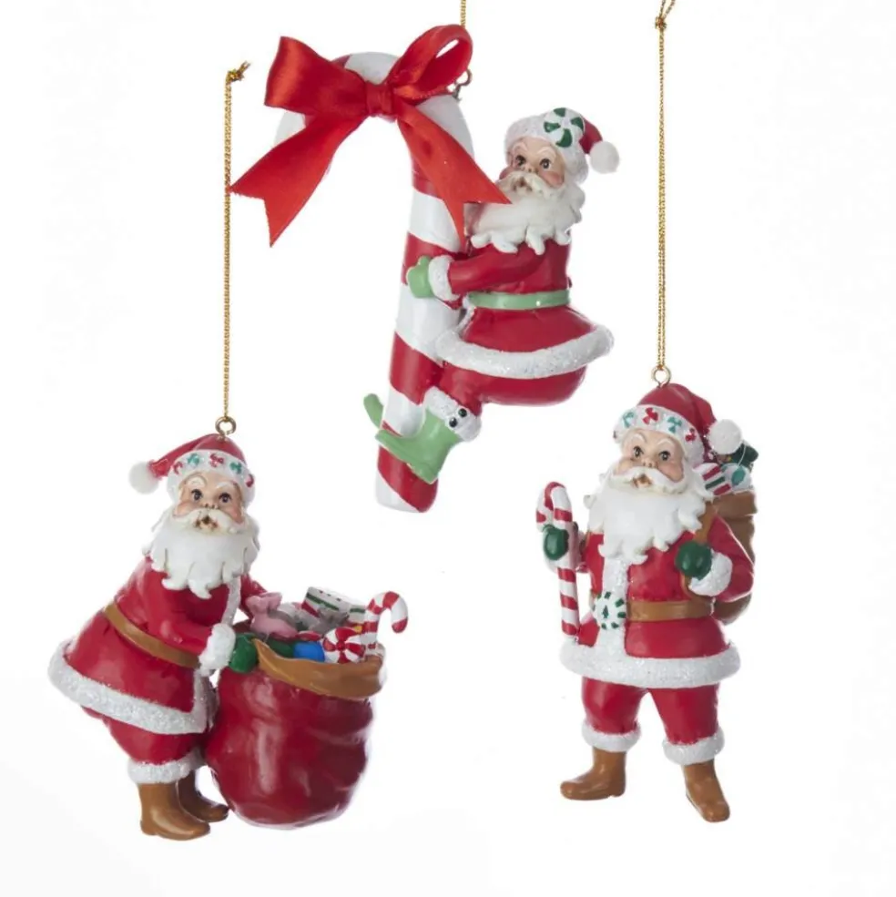 Kurt Adler Christmas Tree*D3293 Kurt S. Adler Candy Santa Ornament 3 Assorted