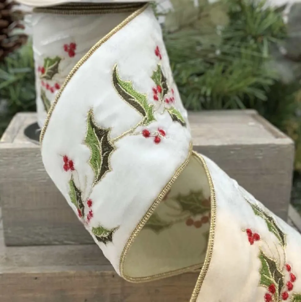 DStevens Fabric*D. Stevens Holly Embroidery Ribbon