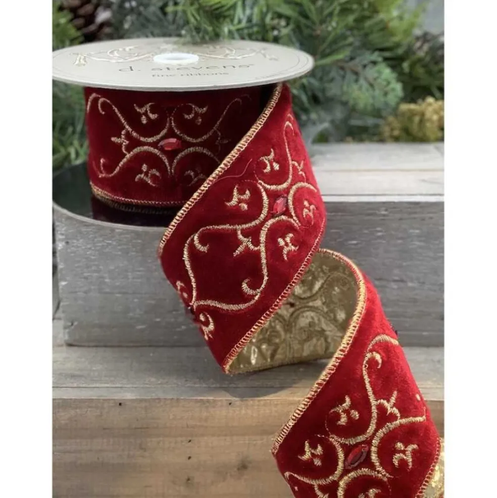 DStevens Fabric*D. Stevens Velvet Embroidered Ribbon