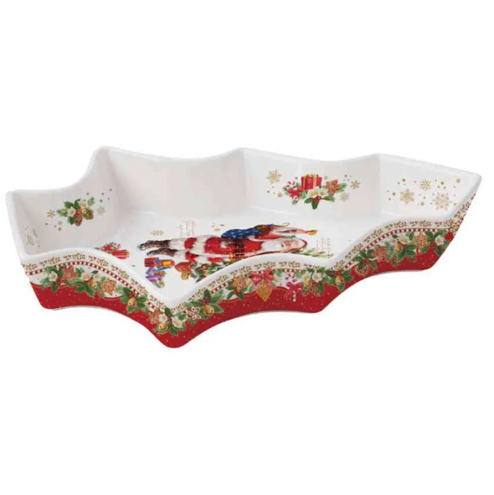 Easy Life Tableware* Tableware Porcelain Plate Xmas Tree Shape 21.5X28.5 Cm