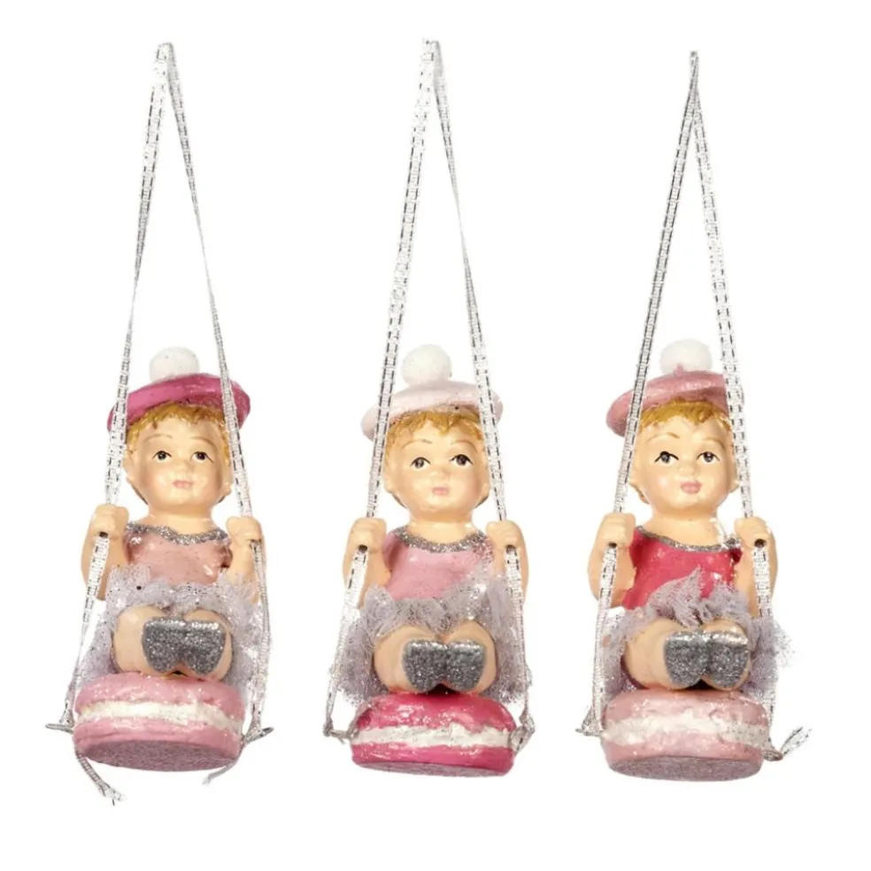 Goodwill Christmas Tree*Girl On Macaron Swinging 3 Assorted B 96355