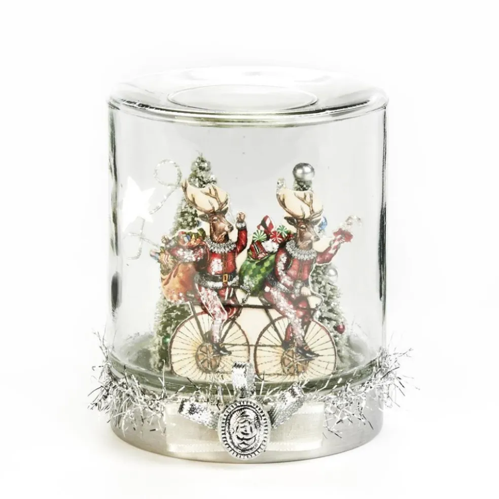 Goodwill Home Decors*Glass Cycling Deer In Jar Y 28203