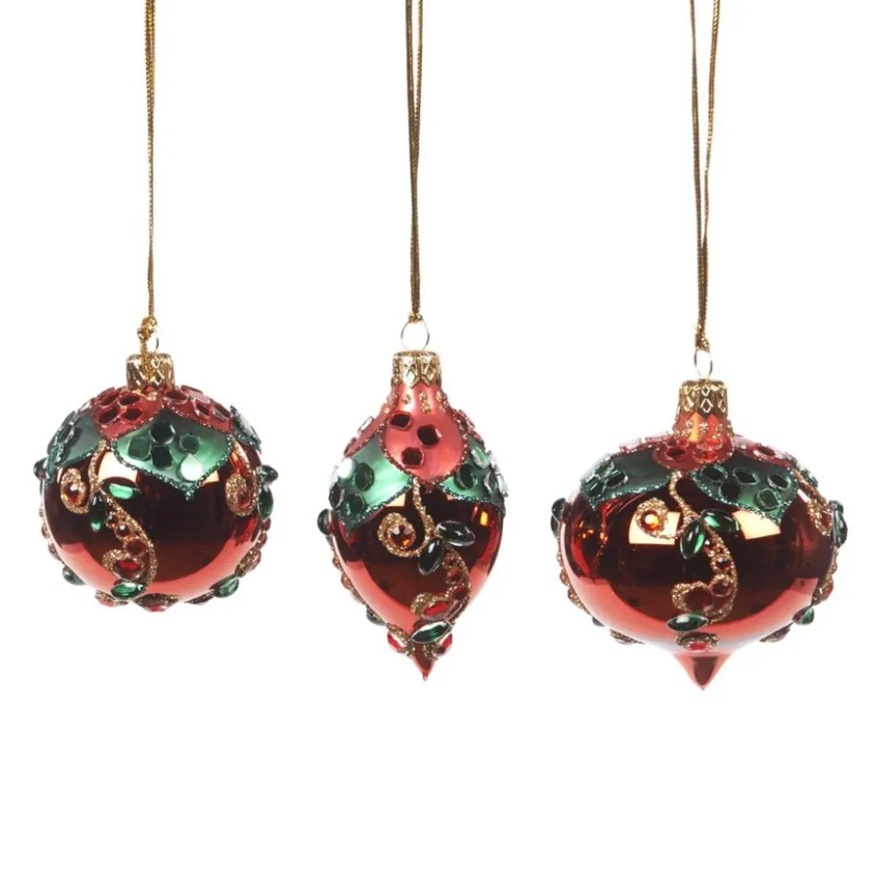 Goodwill Glass Baubles*Glass Mini Floral Ball Ornament 3 Assorted L 20184