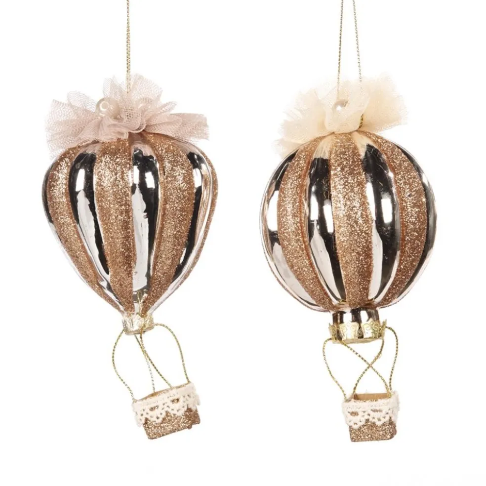 Goodwill Christmas Tree*Glass Striped Air Balloon 2 Assorted Tr 27205