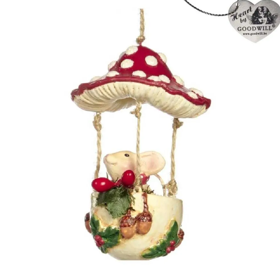 Goodwill Christmas Tree*Goodill Belgium 2020 B 93159 Mouse In Mushroom Hot Air Balloon