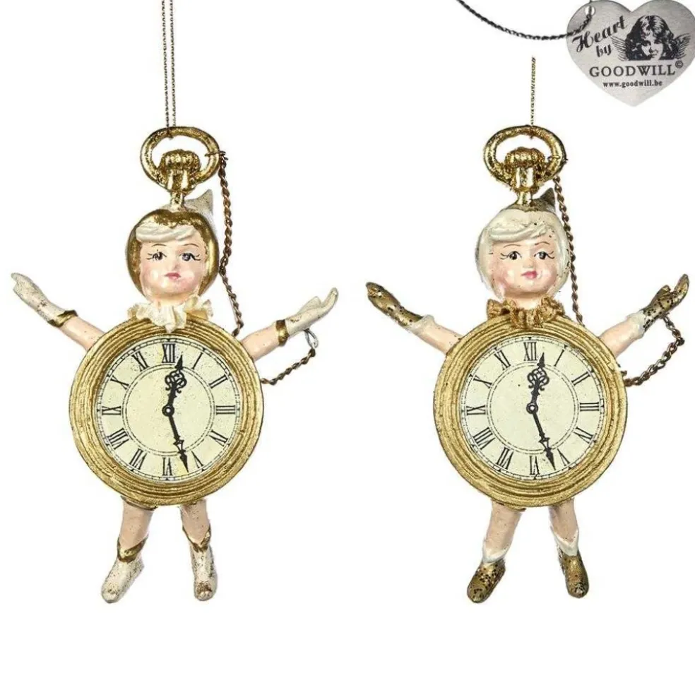 Goodwill Christmas Tree* Belgium Clock Boy Ornament 2 Assorted B 94457