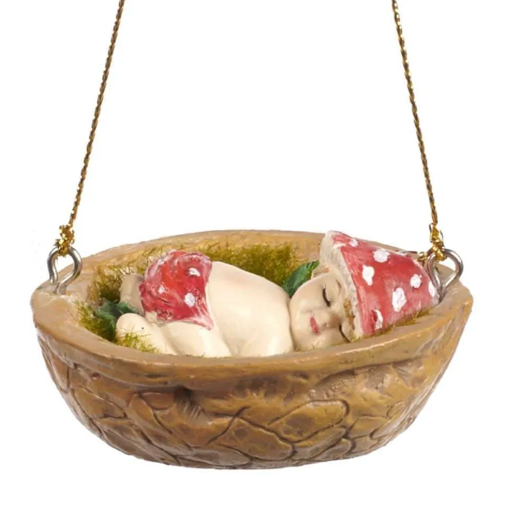 Goodwill Christmas Tree* Belgium D 46144 Baby Sleeping In Walnut Ornament