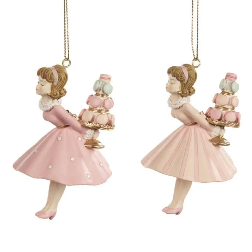 Goodwill Christmas Tree* Belgium D 46171 Kissing Girls With Macaroons 2 Assorted Ornaments