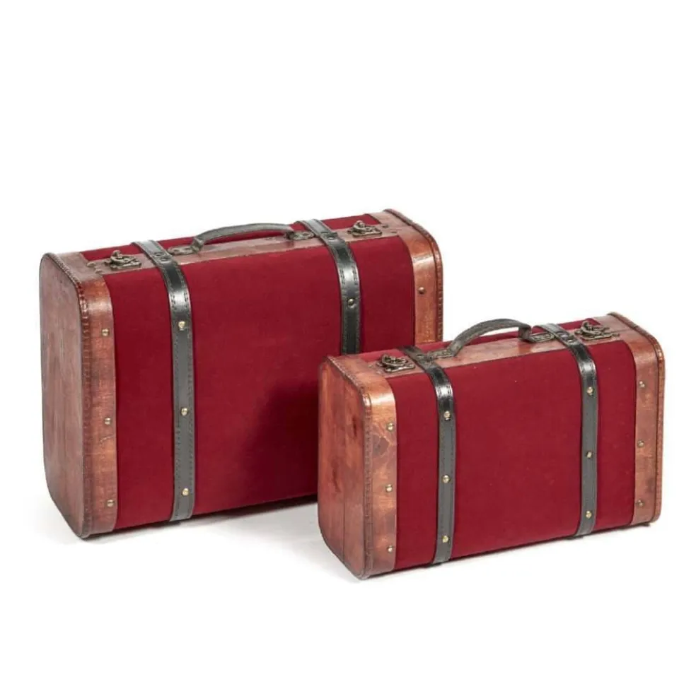 Goodwill Home Decors* Belgium K 10151 Wood Velvet Suitacse Set Of 2 Boxes