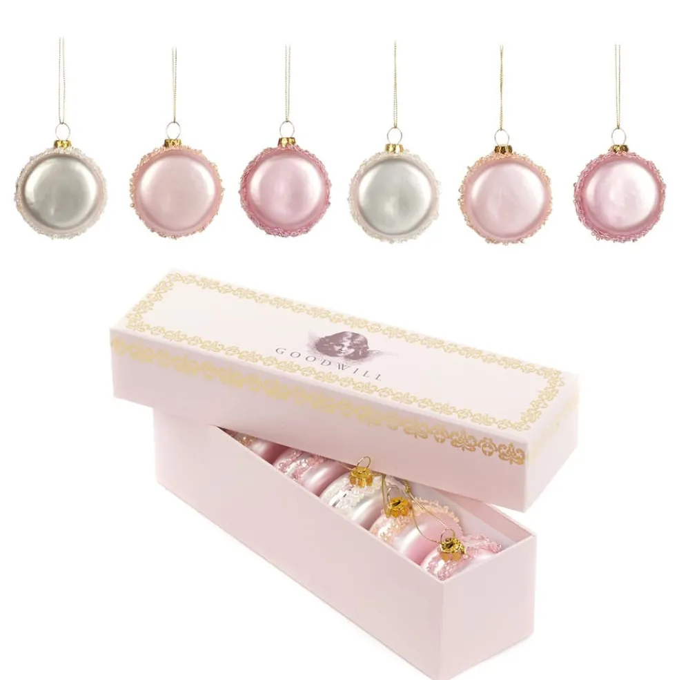 Goodwill Christmas Tree* Belgium Tr 23096 Glass Macaroons Box Of 6