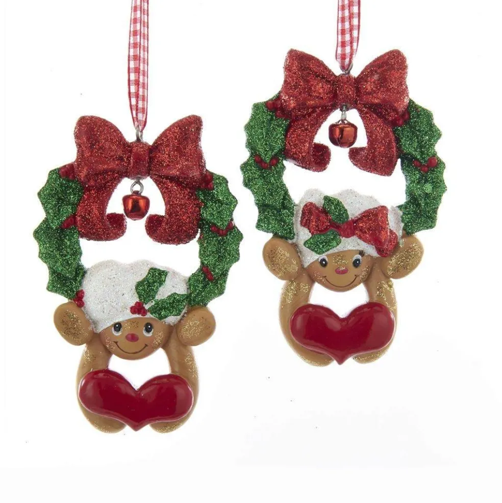 Kurt Adler Gingerbread*H5525 Kurt S. Adler Gingerbread Boy & Girl Wreath 2 Assorted