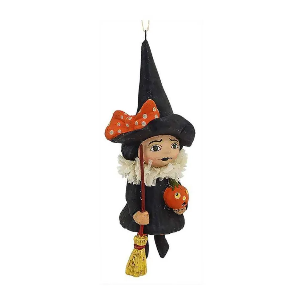 Bethany Lowe Halloween*Hh4868 Debra Schoch Happy Halloween Little Witch With Broom Ornament