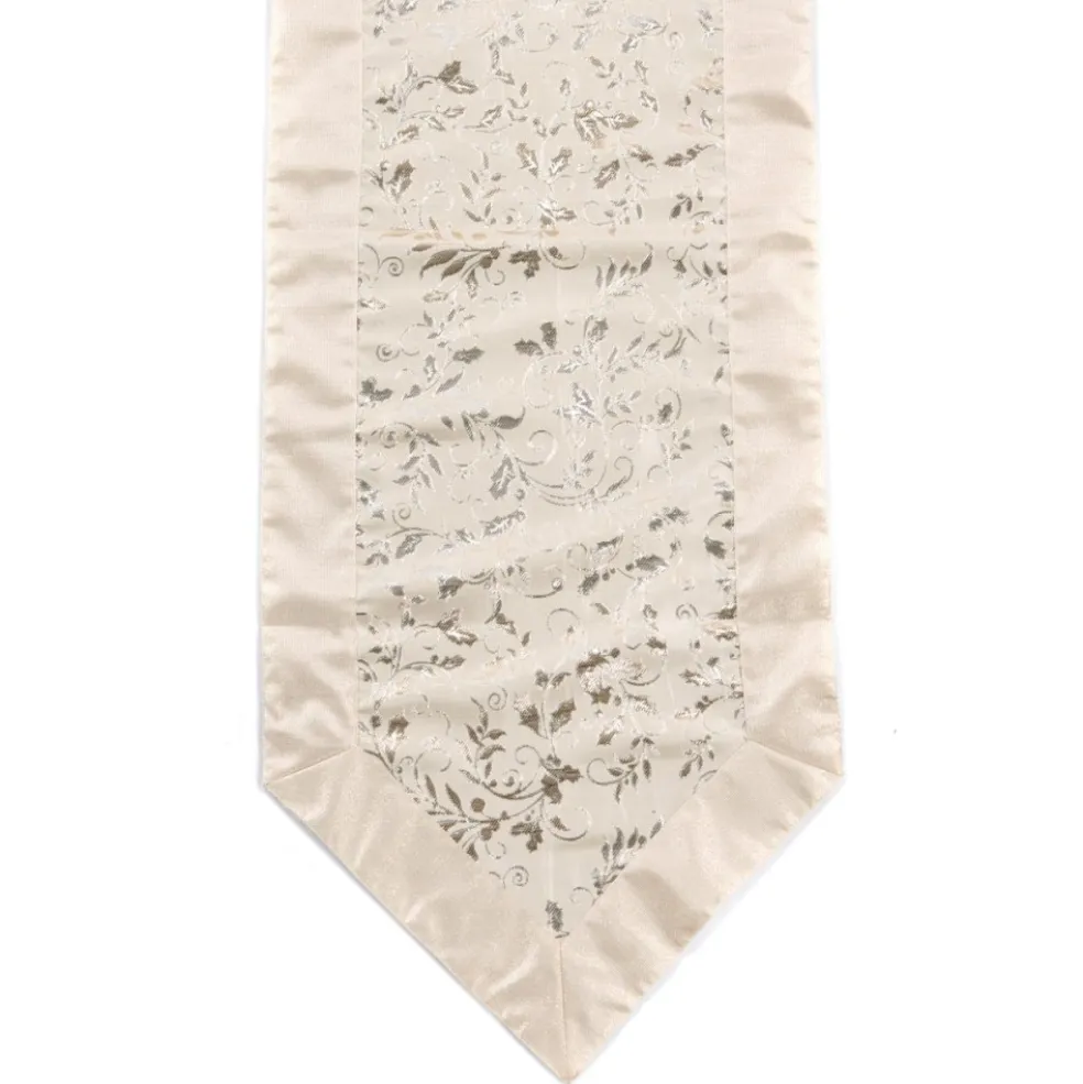 Goodwill Fabric*Holly Berry Table Runner Cream L 20259