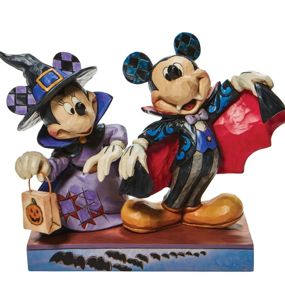 Jim Shore Disney World* 6008989 Terrifying Trick-Or-Treaters - Mickey And Minnie As A Vampire