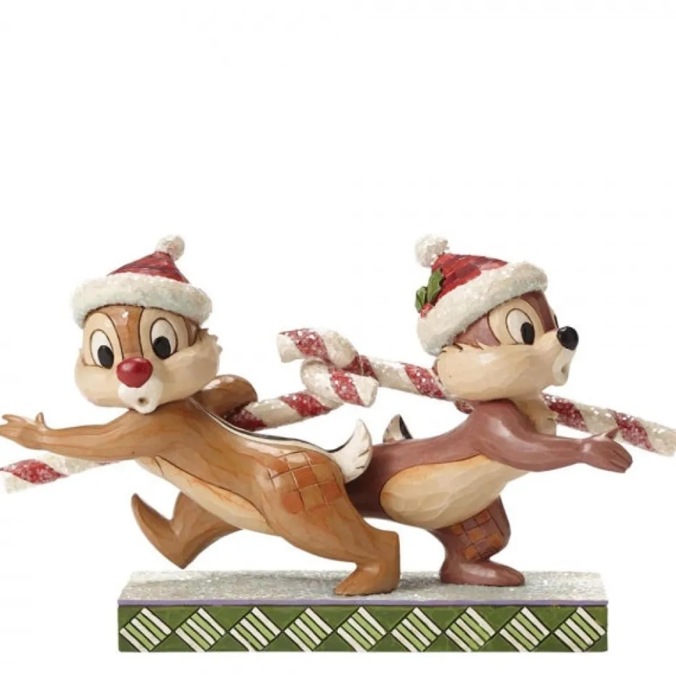 Jim Shore Disney World* Candy Cane Caper Chip And Dale Figurine 4051975
