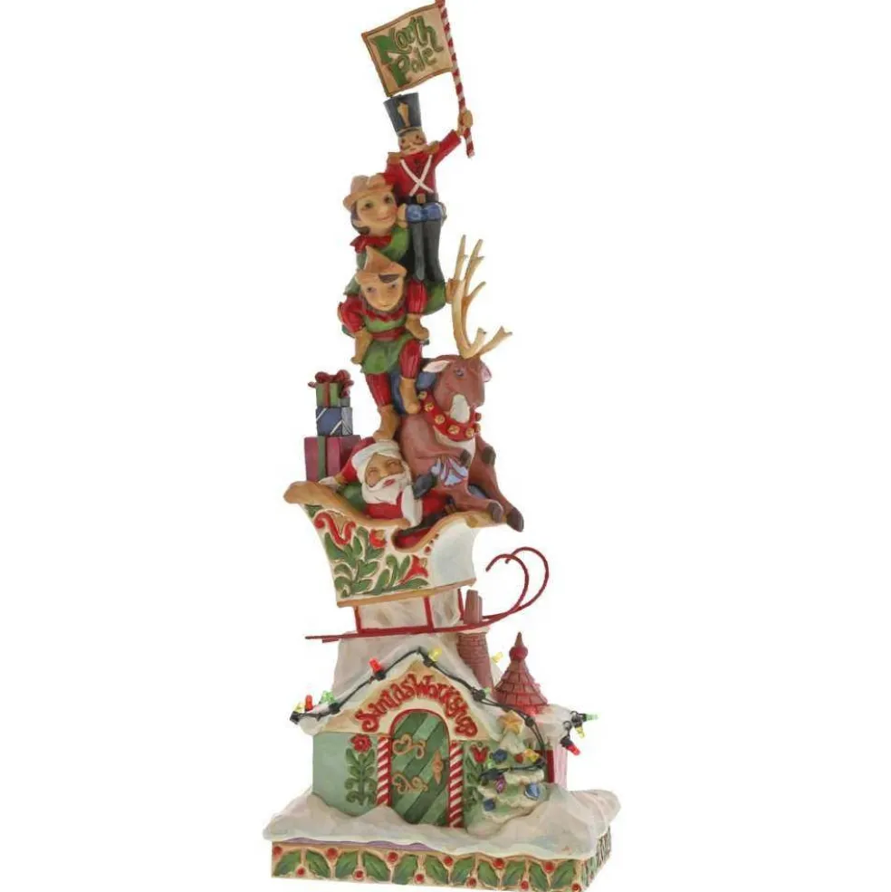 Jim Shore Home Decors* Heaped With Holiday Cheer Lighted Stacked Santa 4060310