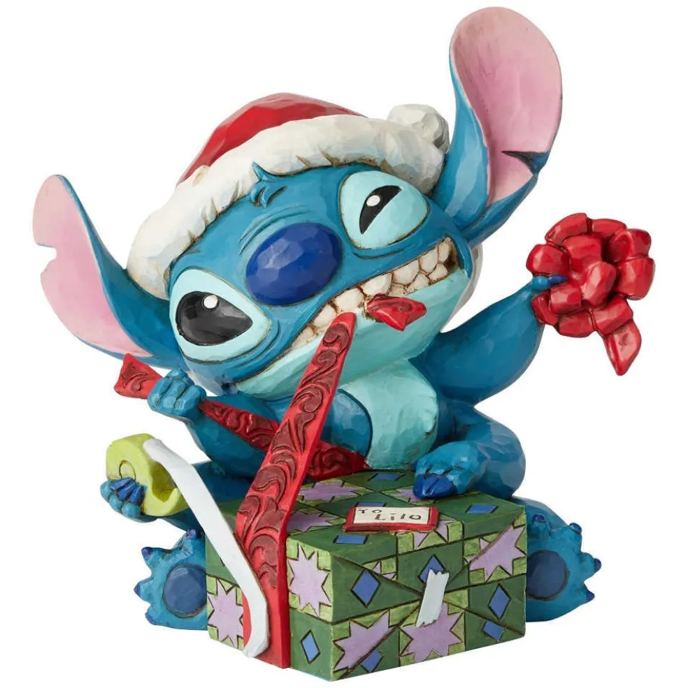 Jim Shore Disney World* Stitch With Santa Hat 6002833