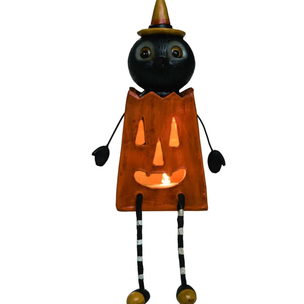 Johanna Parker Halloween* Halloween Transpac Res Light Up Treat Bag Shelf Sitter Owl J8915