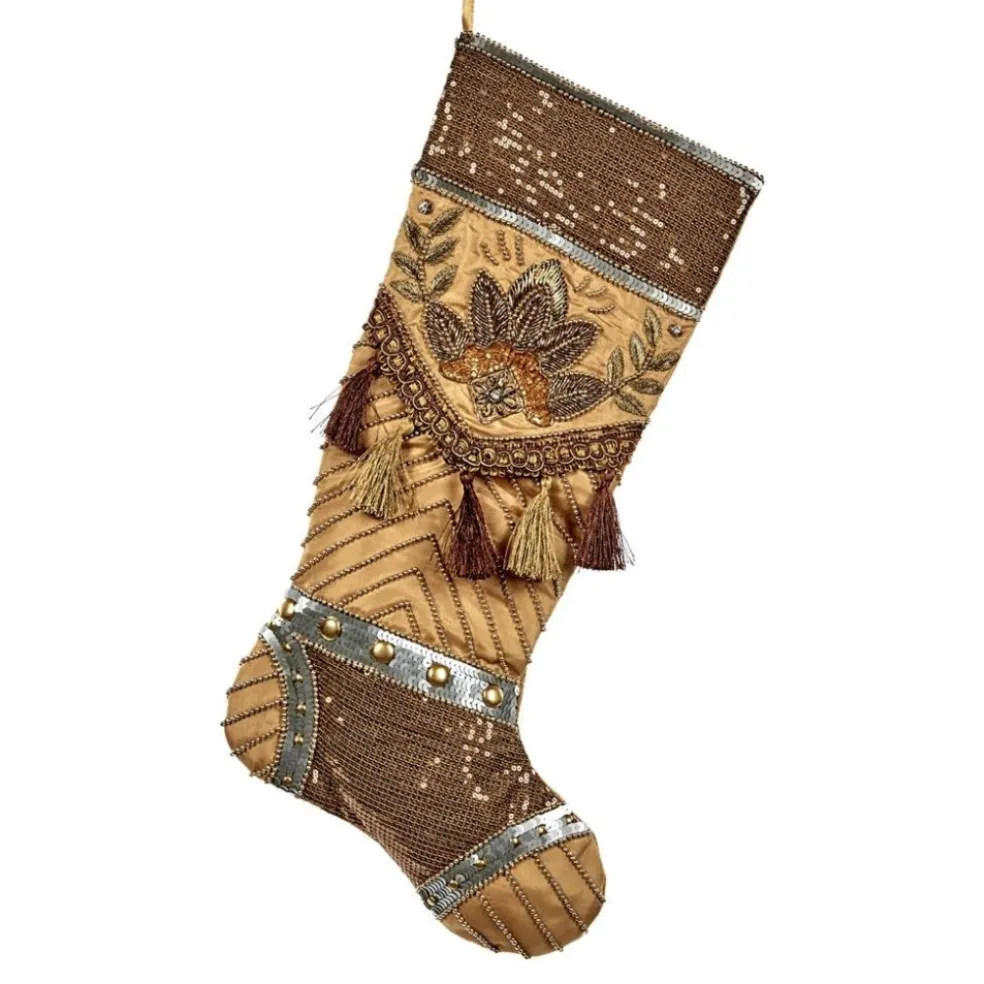 Katherine Collection Home Decors*Katherine's Collection Celebrations Stocking Gold Kc 14-714972