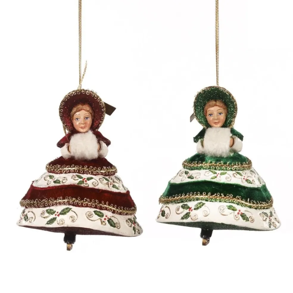 Katherine Collection Christmas Tree*Katherine's Collection Girls With Bonnet Ornament 2 Assorted Kc 28-728617