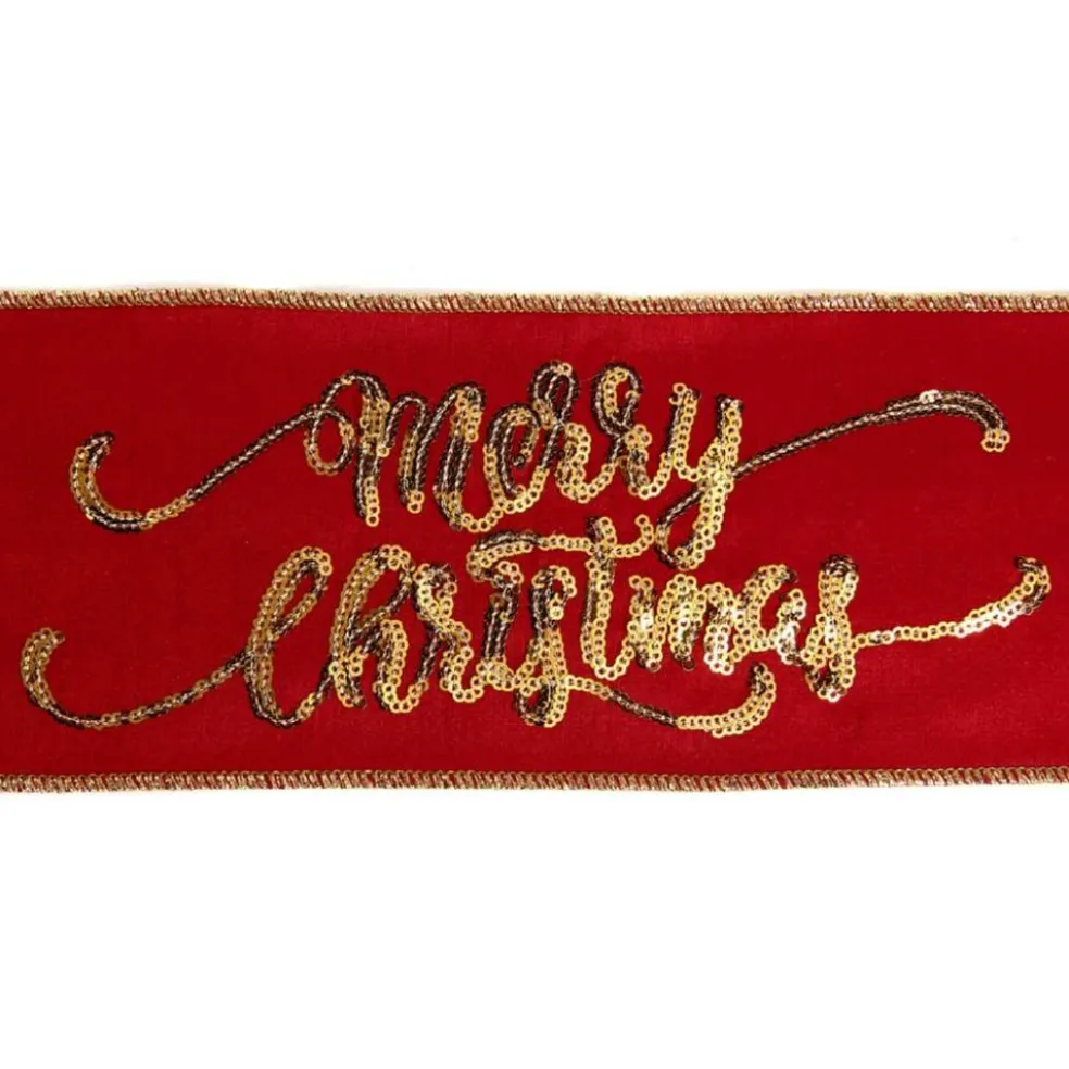 Katherine Collection Fabric*Katherine's Collection Merry Christmas Ribbon Red/Gold L05-805390 L05-805390