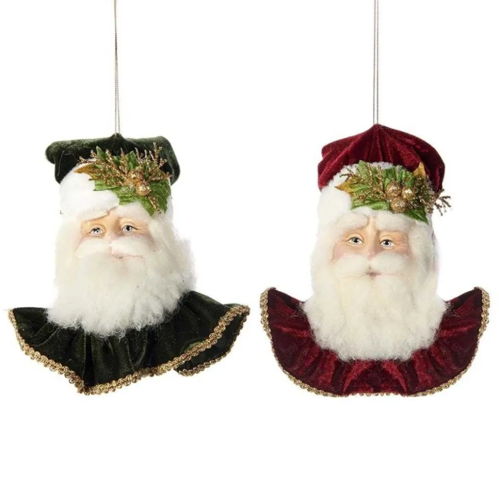 Katherine Collection Christmas Tree*Katherine's Collection Santa Head Ornament 2 Assorted Kc J 11-911612