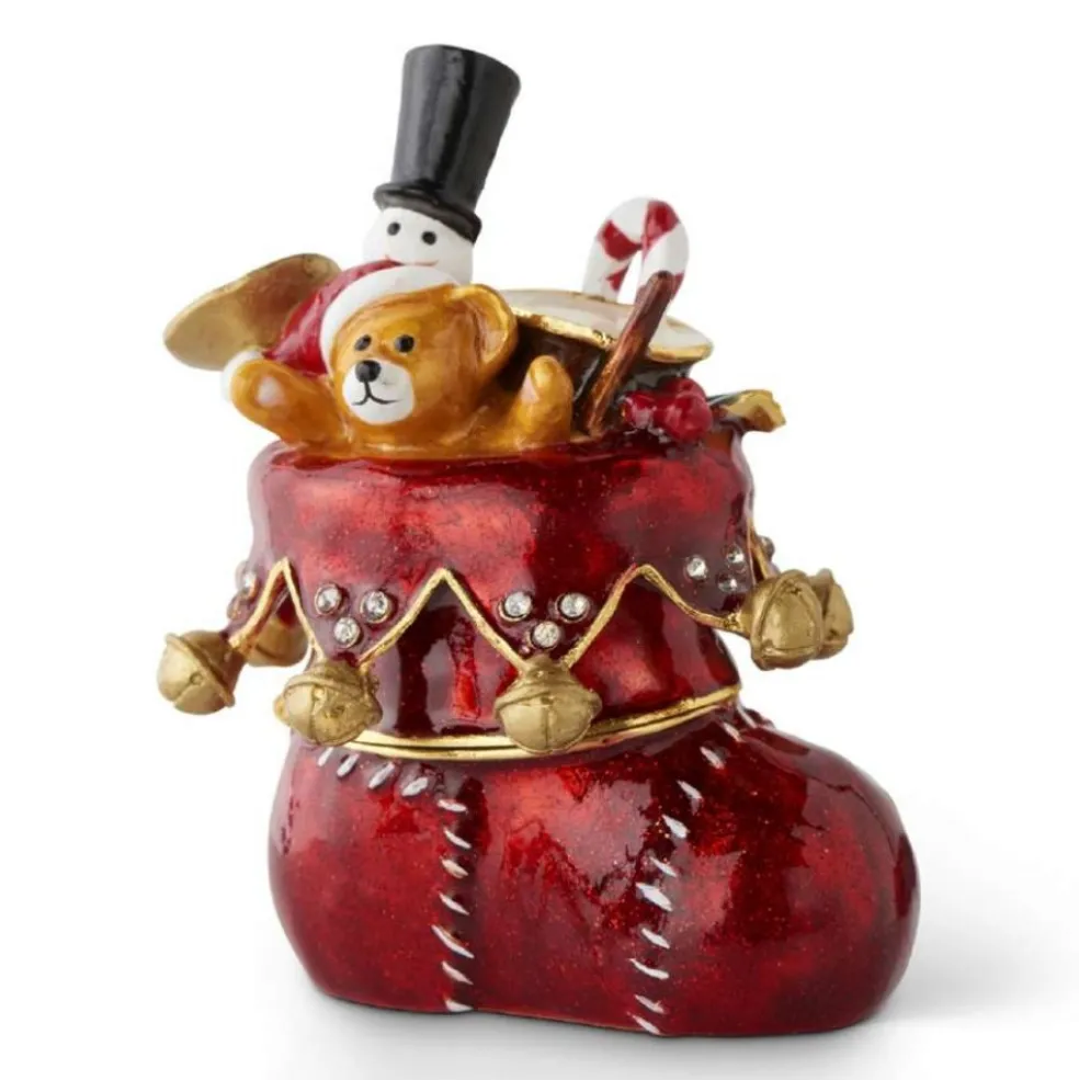 KKInteriors Home Decors*K&K Interiors 53164A - Red Christmas Stocking Hinged Jewelry Box