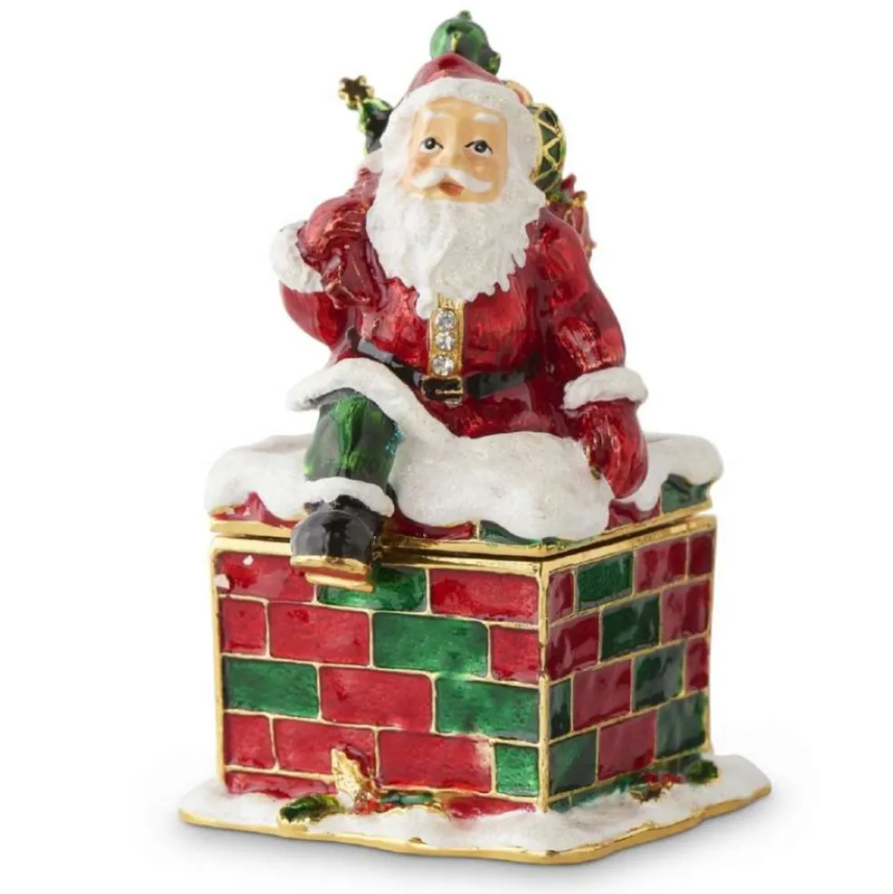 KKInteriors Home Decors*K&K Interiors 53167A - Santa Claus Hinged Jewelry Box