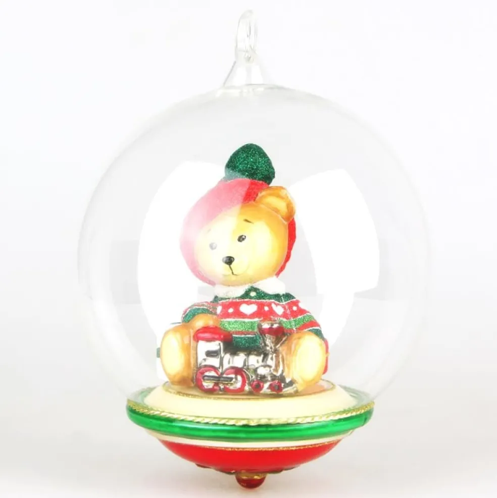 Komozja Famiily Glass Baubles*Komozja Family Mostowski Globe With Teddy In A Cap