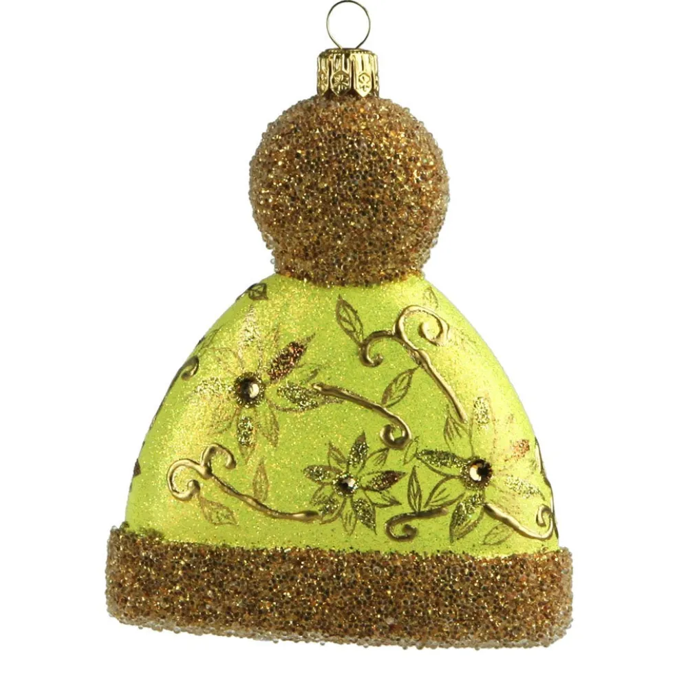 Komozja Famiily Glass Baubles*Komozja Family Mostowski Hat With Pompom Gold Ornament 3173