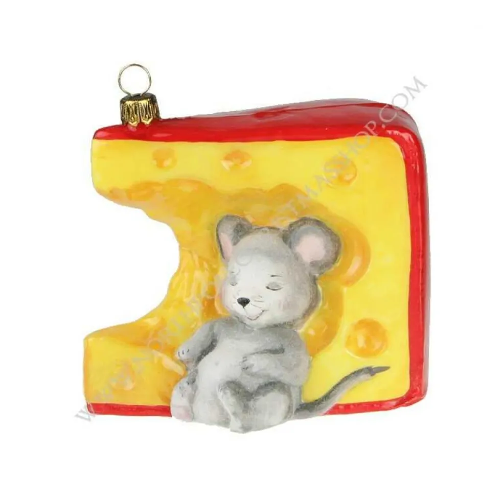 Komozja Famiily Glass Baubles*Komozja Family Mostowski Mouse Sleeping In Cheese