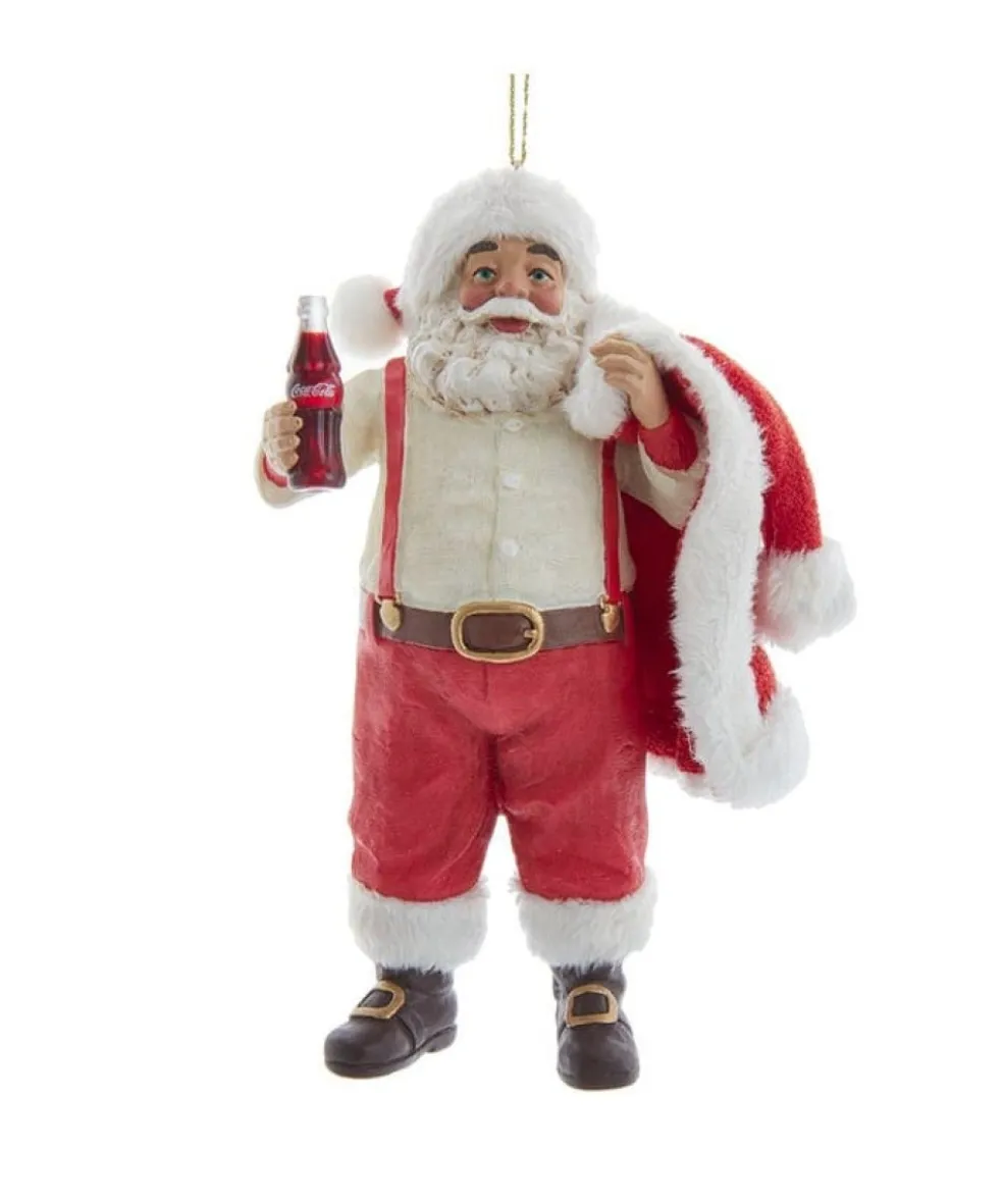 Kurt Adler Christmas Tree* 5" Coca-Cola Santa Holdng Jacket Ornament Cc9211