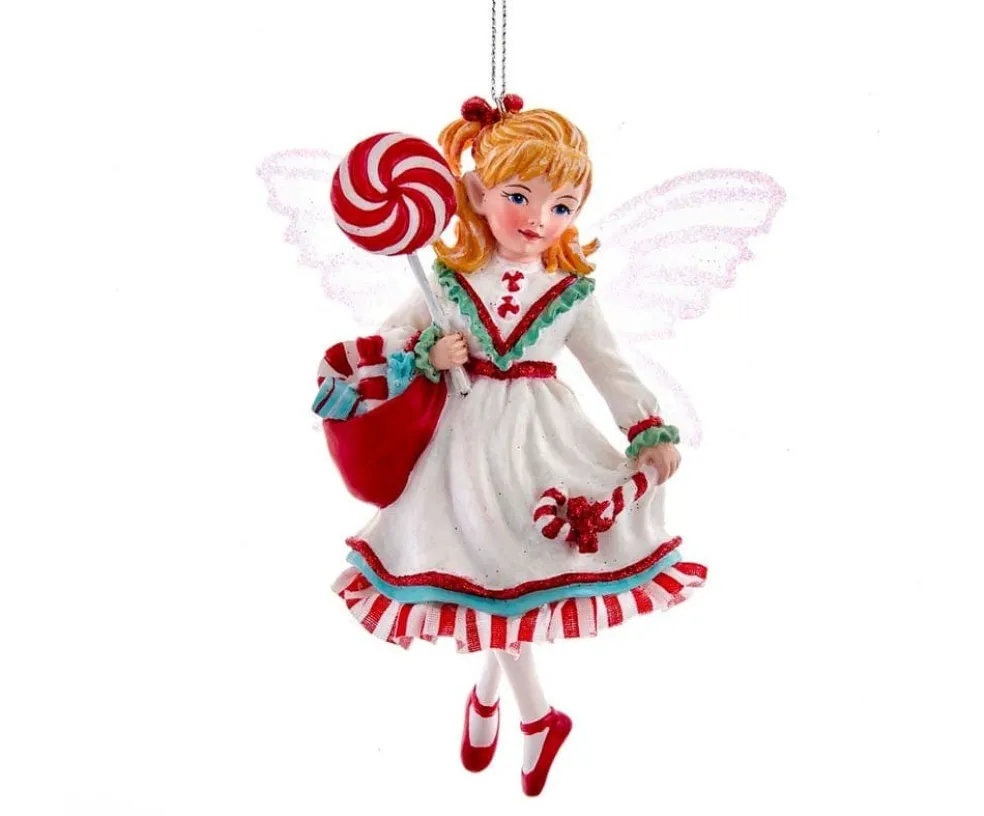 Kurt Adler Christmas Tree* 5.5" Retro Fairy With Candycane Lollipop E0433