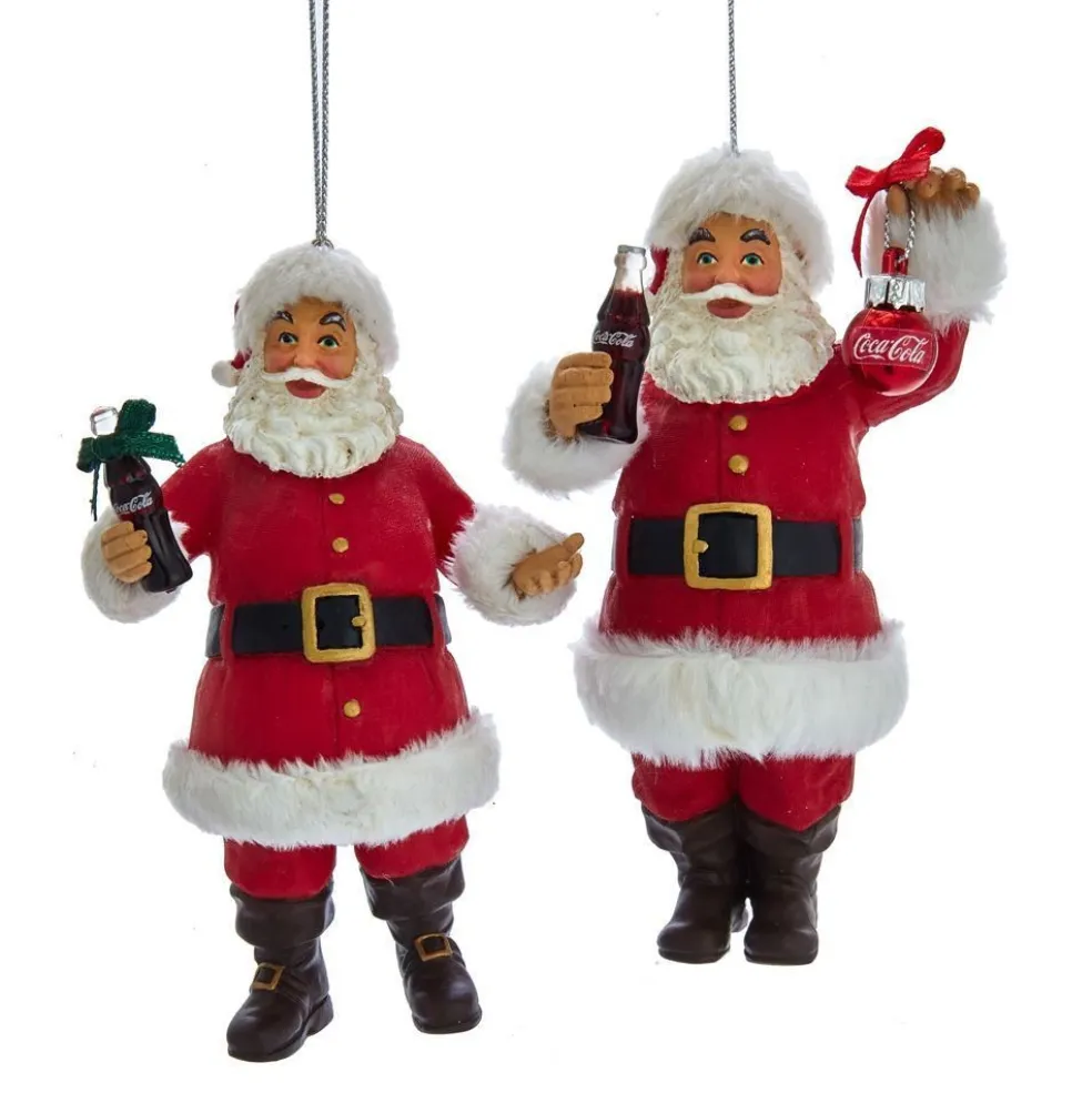 Kurt Adler Christmas Tree* Nyc Cc9191 Coca-Cola Santa Holding Ball & Bottle, 2 Assorted