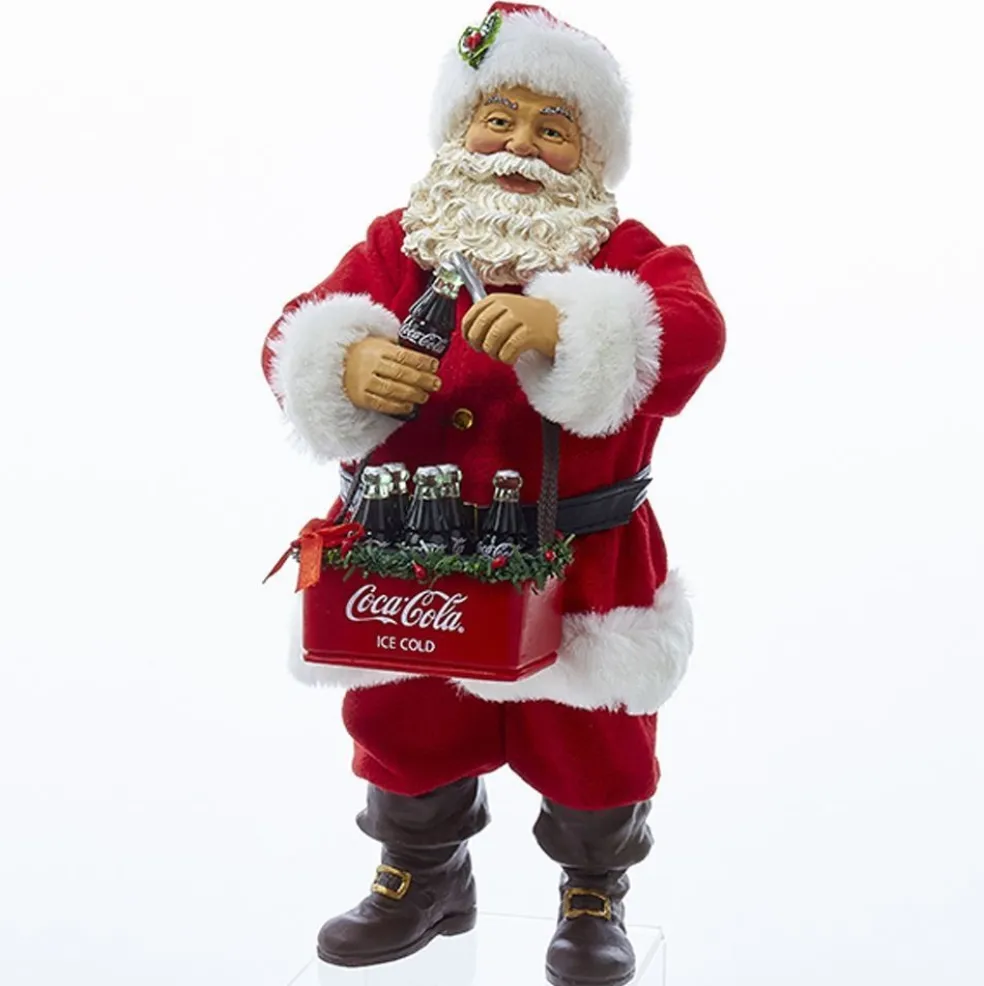 Kurt Adler Santa Claus* Nyc Cc5161 Fabriche Santa Opening A Coca-Cola