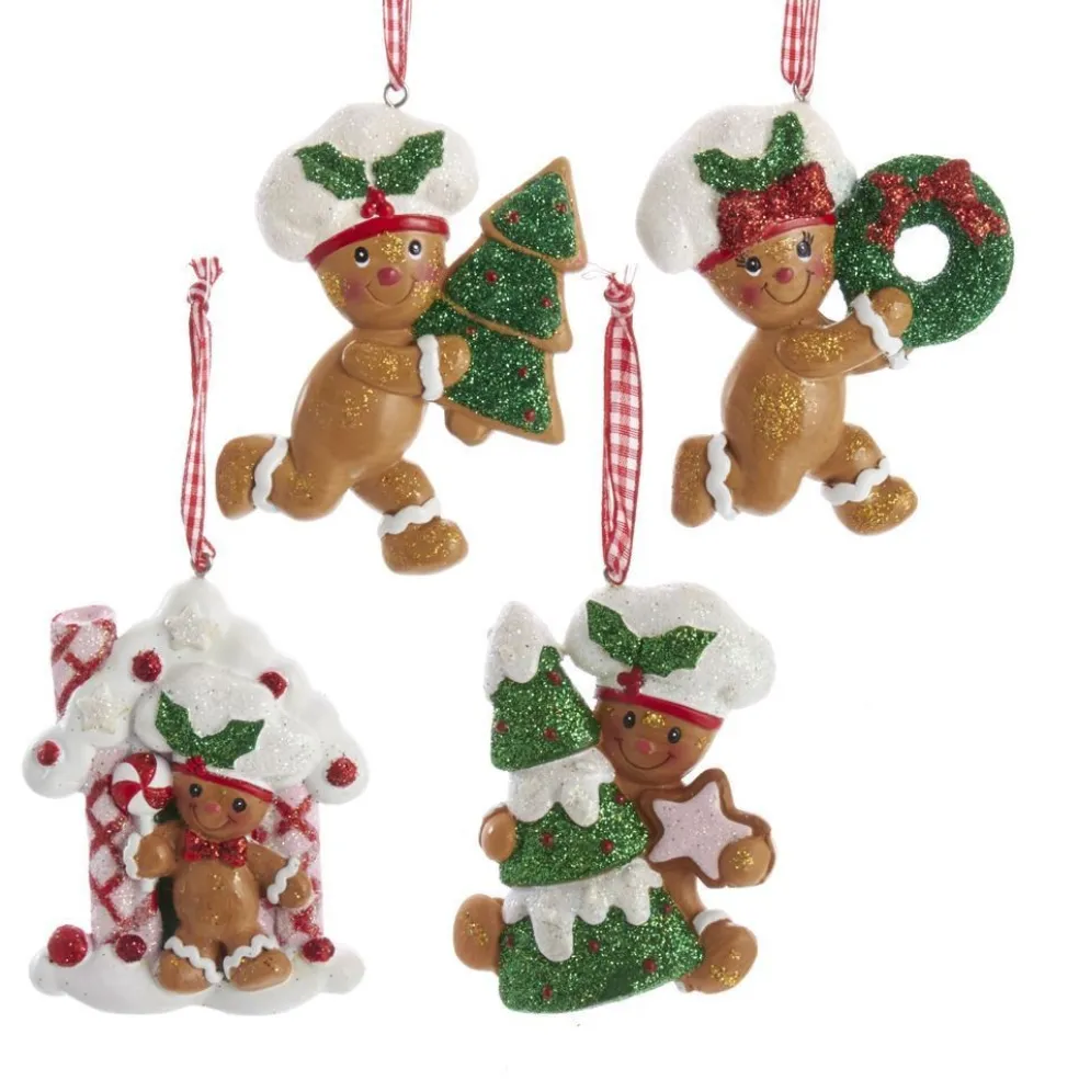 Kurt Adler Gingerbread* Nyc H5550 Gingerbread Children Cookie Ornaments, 4 Assorted
