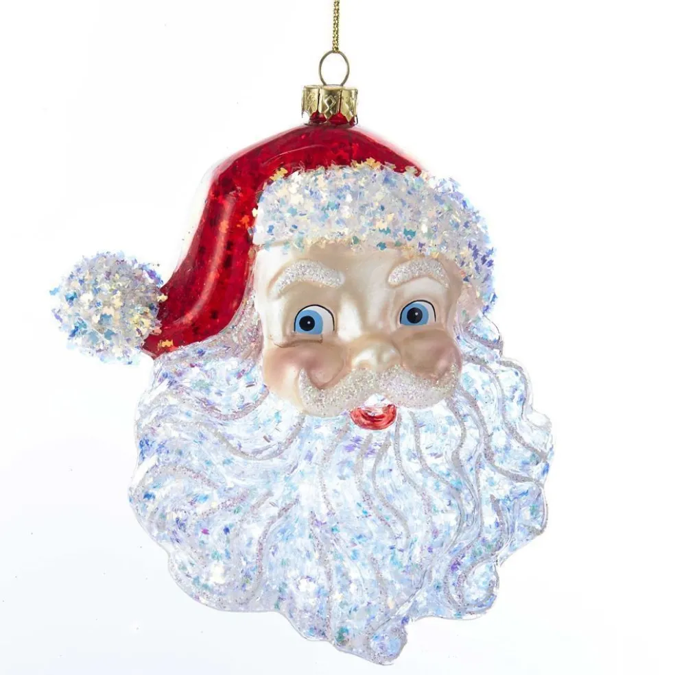 Kurt Adler Christmas Tree* Nyc T2290 Glass Santa Head Ornament