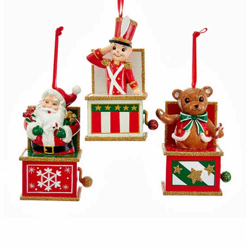 Kurt Adler Christmas Tree*Kurt S. Adler Nyc C6883 Jack In The Box Ornament 3 Assorted