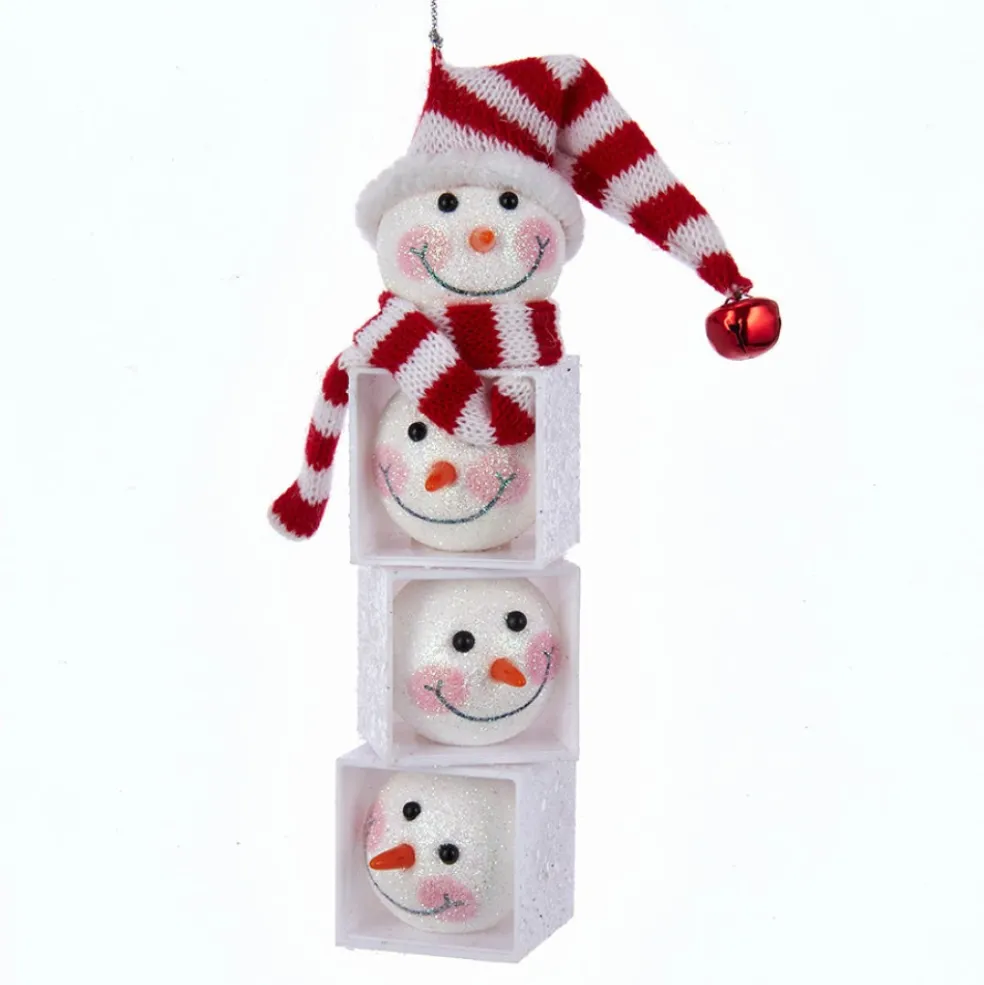 Kurt Adler Christmas Tree*Kurt S. Adler Nyc H9602 Snowman Head Block Ornament