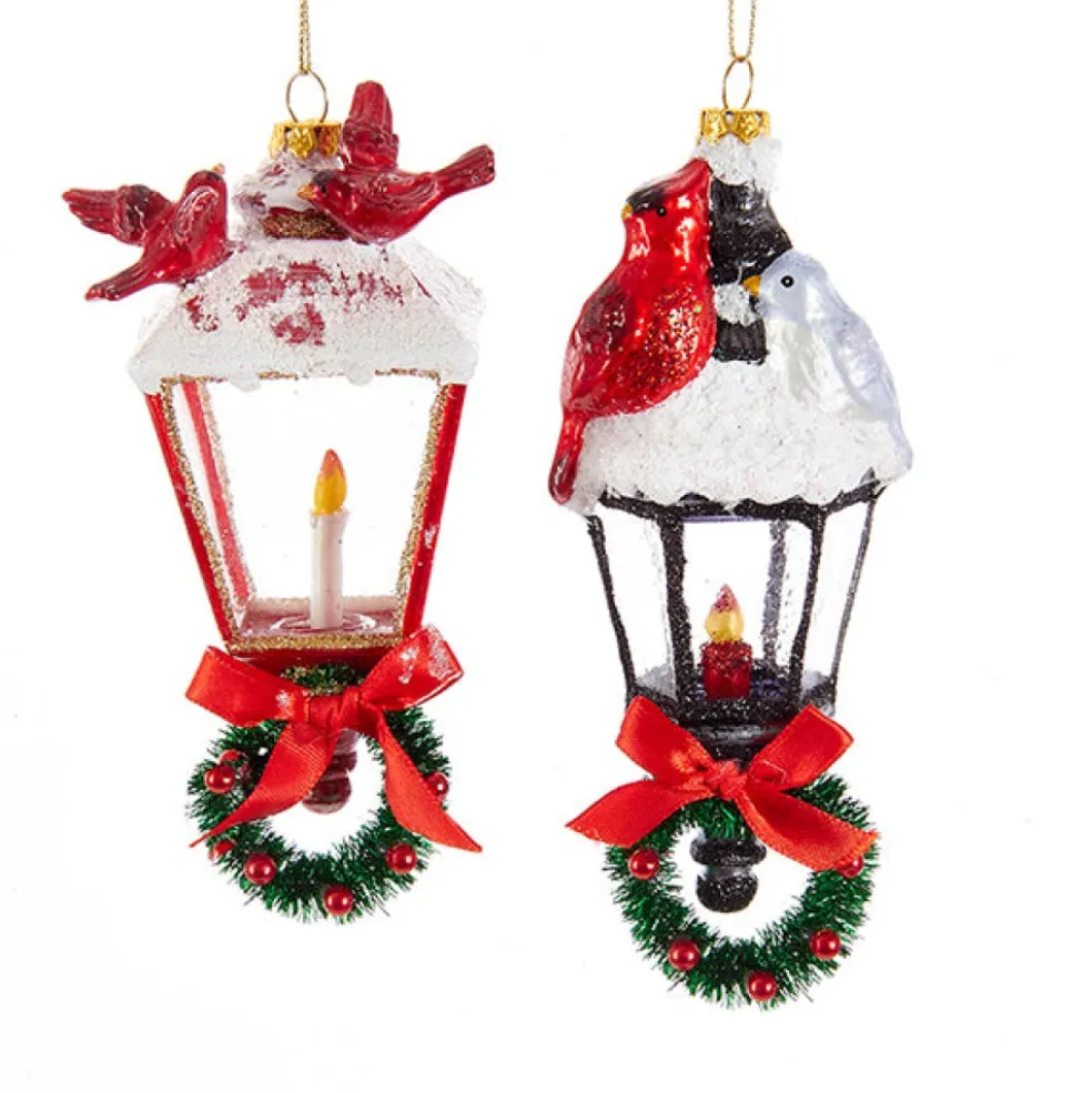 Kurt Adler Christmas Tree*Kurt S. Adler Nyc Nb1239 Noble Gems Lantern With Bird Ornament 2 Assorted