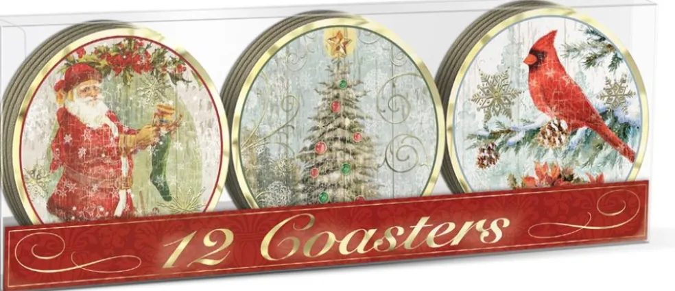 Goodwill Home Decors*Laminated Coaster Santa Box G 43151