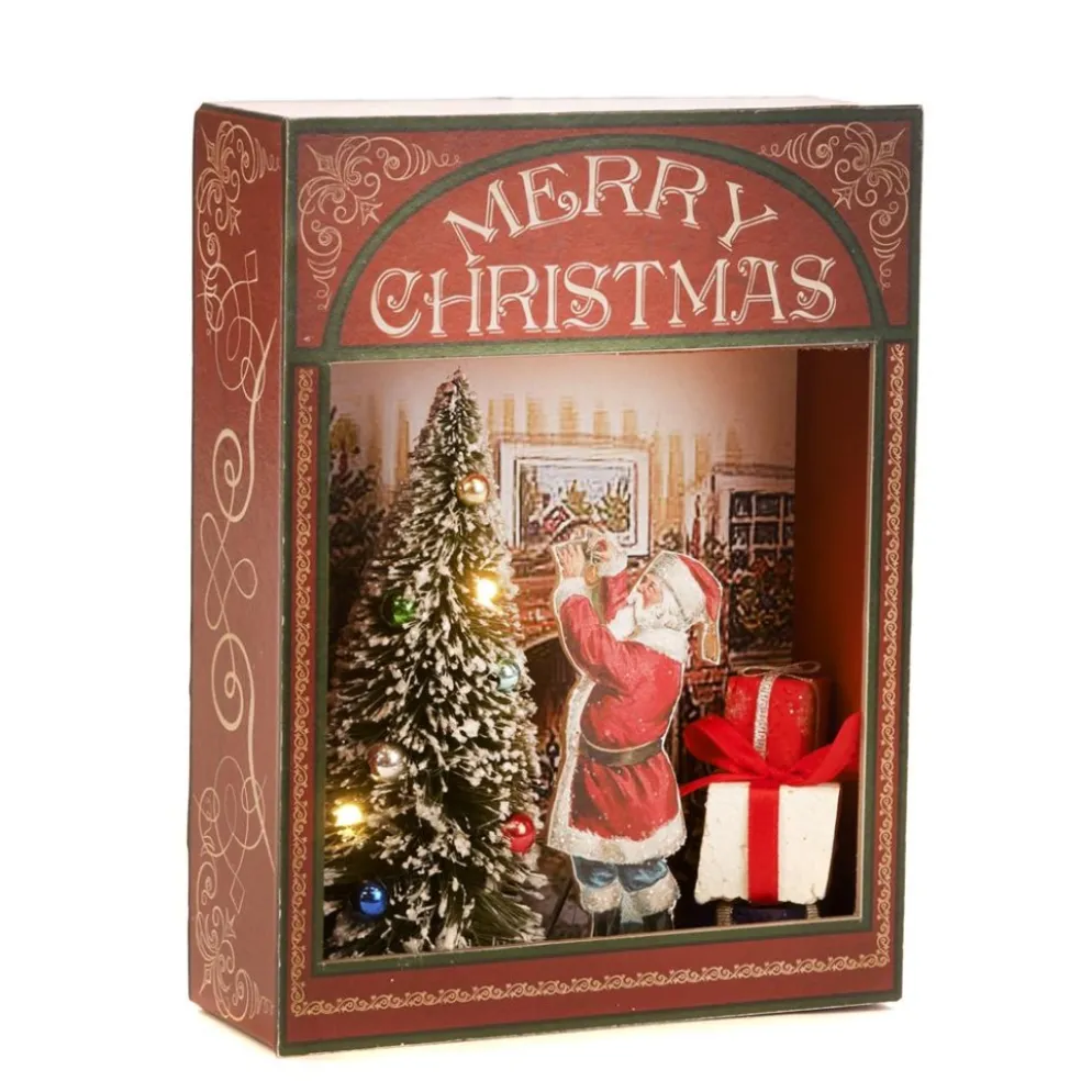 Goodwill Home Decors*Led Light Santa/Tree Diorama Box Y 62405