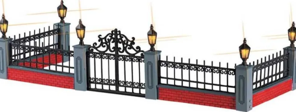 Lemax Christmas Villages* Lighted Wrought Iron Fence 54303 - Christmas Village