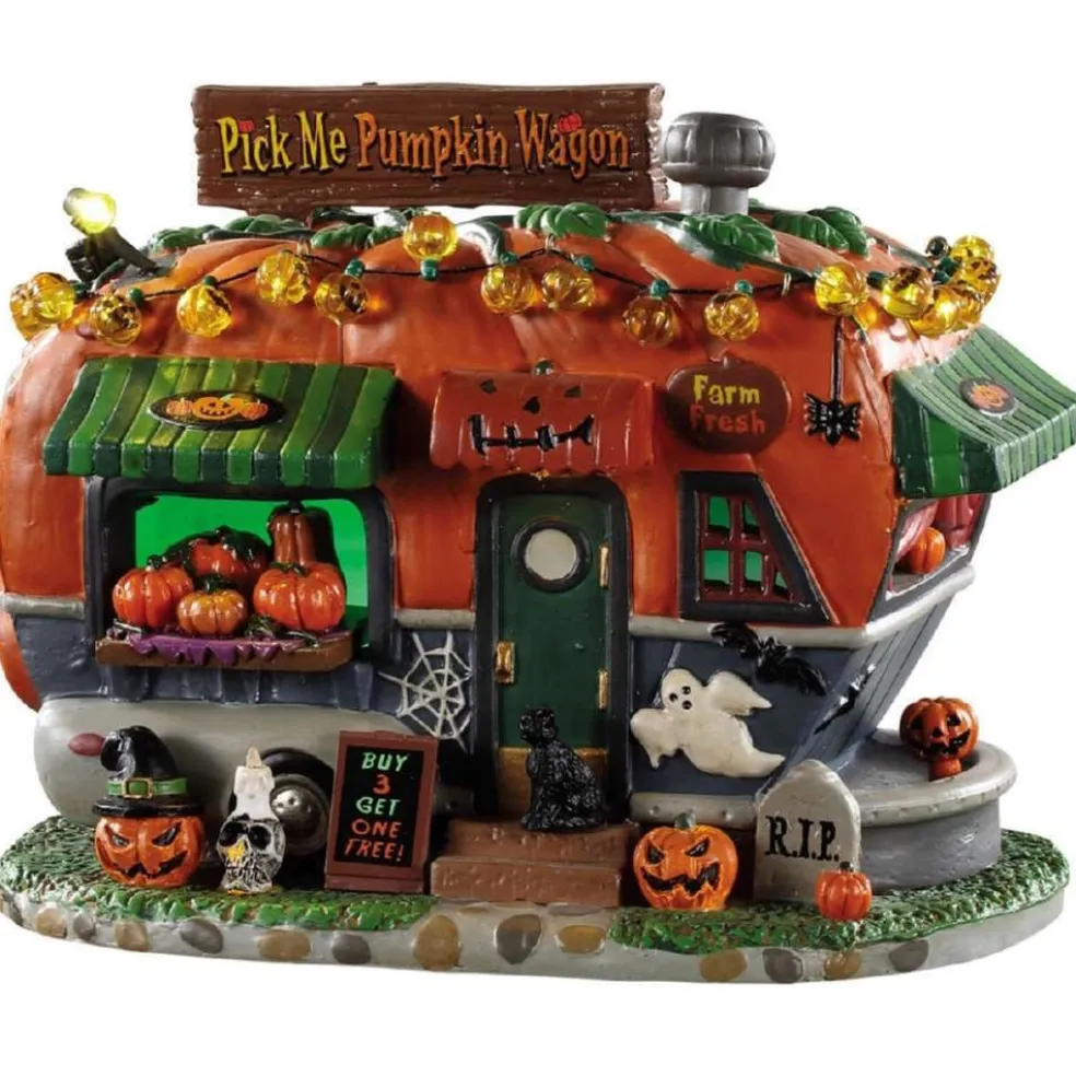 Lemax Halloween Villages* Pick Me Pumpkin Wagon, B/O (4.5V) 95444 Spooky Town